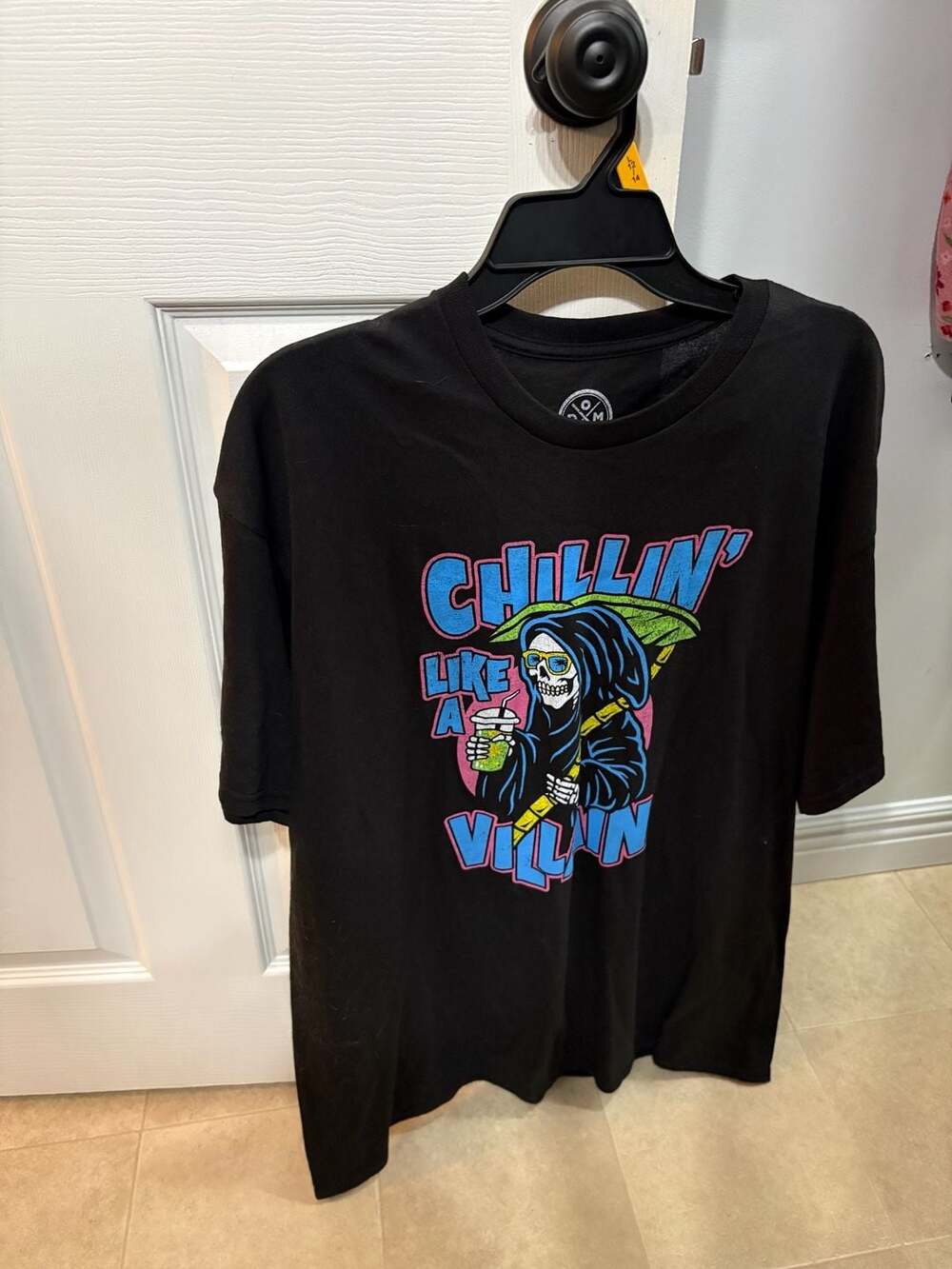 ODM Chillin Like A Villain Grim Reaper Graphic T-Shirt Black